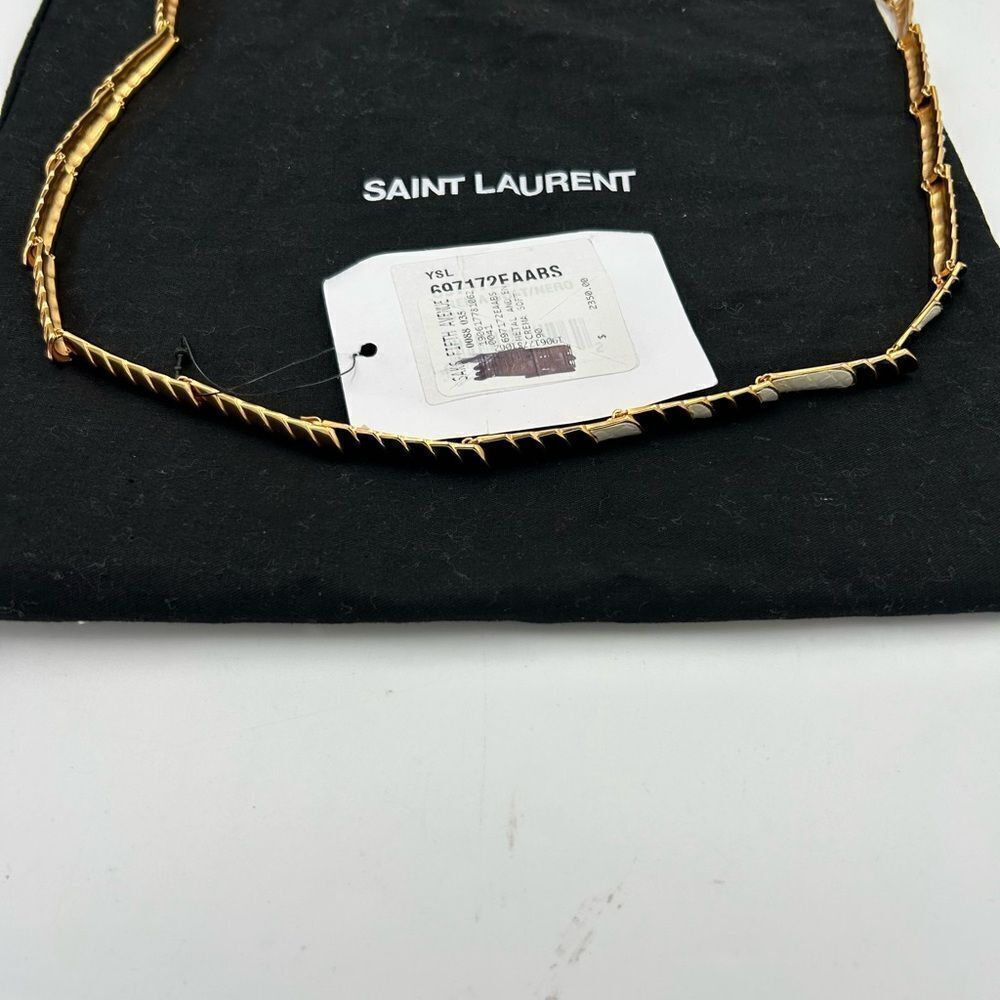 Women’s St. Laurent, gold toned necklace with alternating long and short links - Picture 2 of 9